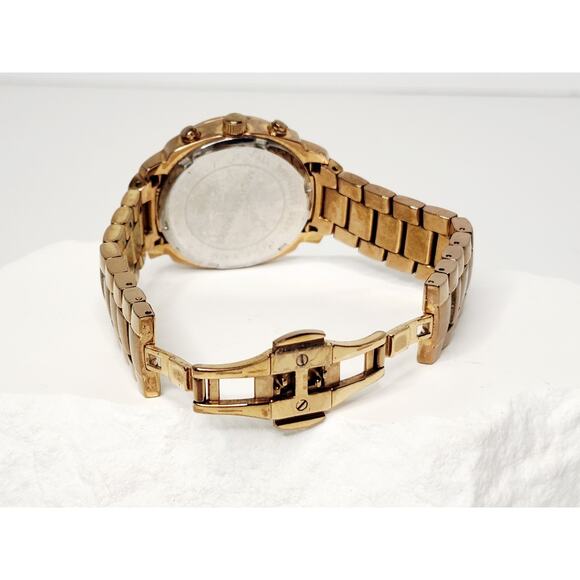 Michael Kors Rose Gold MOP Dial Crystal Chronograph Watch MK5336 New Battery main image 5